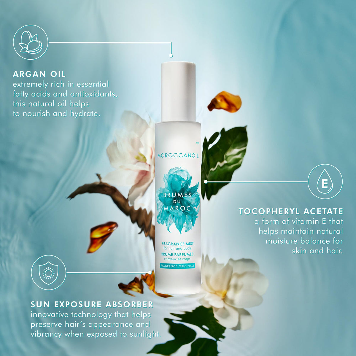 Moroccanoil brume parfumée cheveux et corps 30 ml avec vaporisateur
