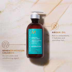 Moroccanoil Crème Coiffante Hydratante 340g avec flacon ouvert