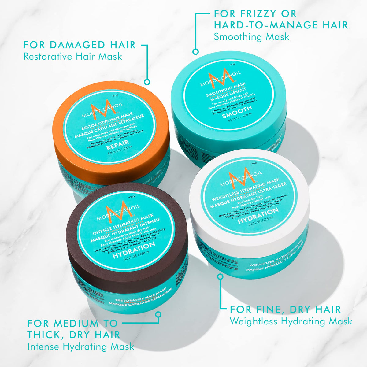Moroccanoil Masque Hydratant Intense 310g en usage sur cheveux
