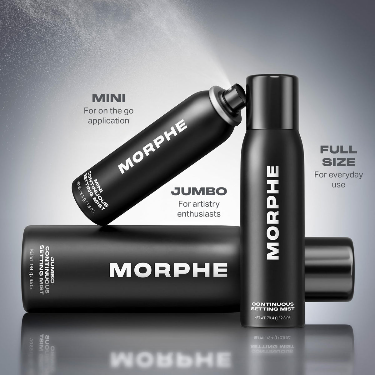 MORPHE Brume Fixante Continue en utilisation sur un visage