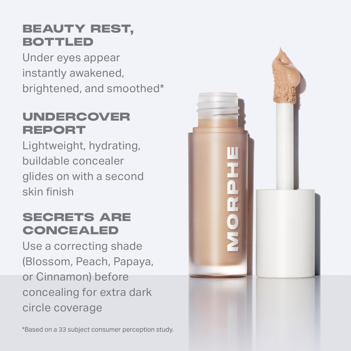 MORPHE Wakeup Artist Correcteur de Cerne 1W avec d'autres produits de maquillage