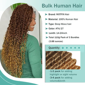 MOTFIN Cheveux Bouclés 16 Inch en coiffure