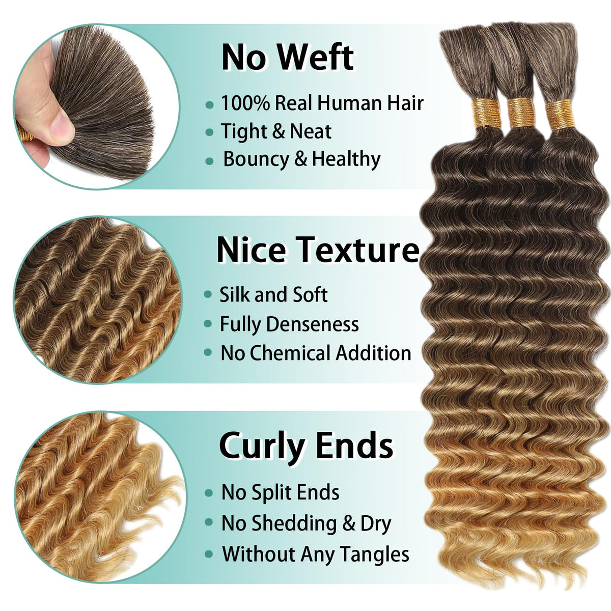 MOTFIN Cheveux Bouclés 16 Inch texture bouclée