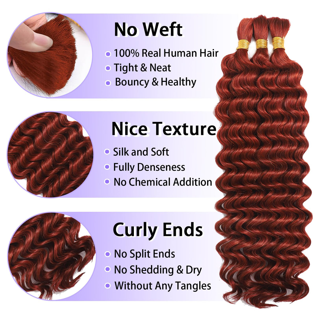 MOTFIN Cheveux Bouclés 18 pouces en paquet de 3