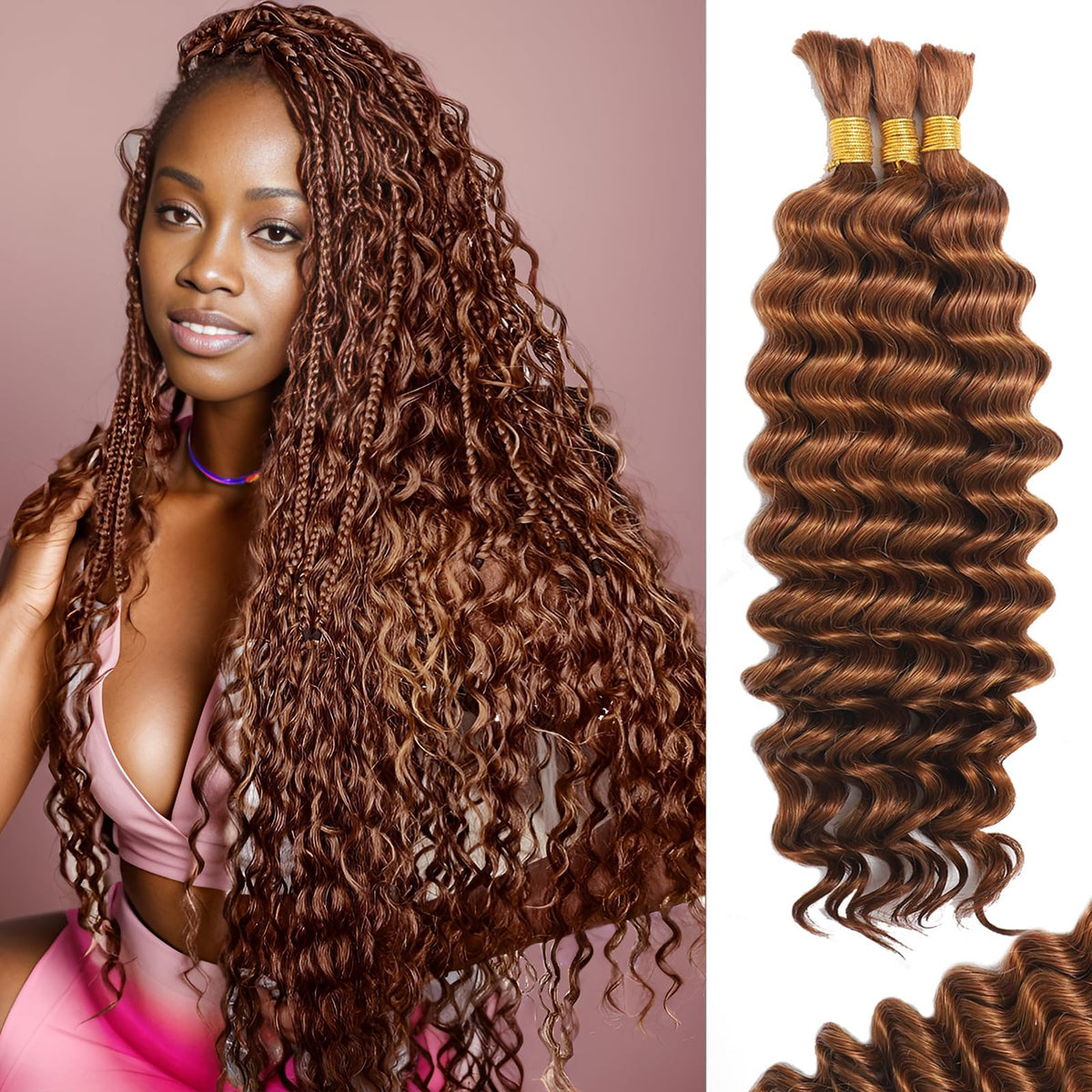 MOTFIN Cheveux Bouclés 20 pouces paquet avant