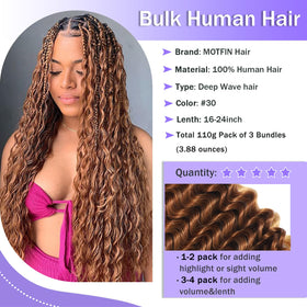 MOTFIN Cheveux Bouclés 20 pouces texture douce
