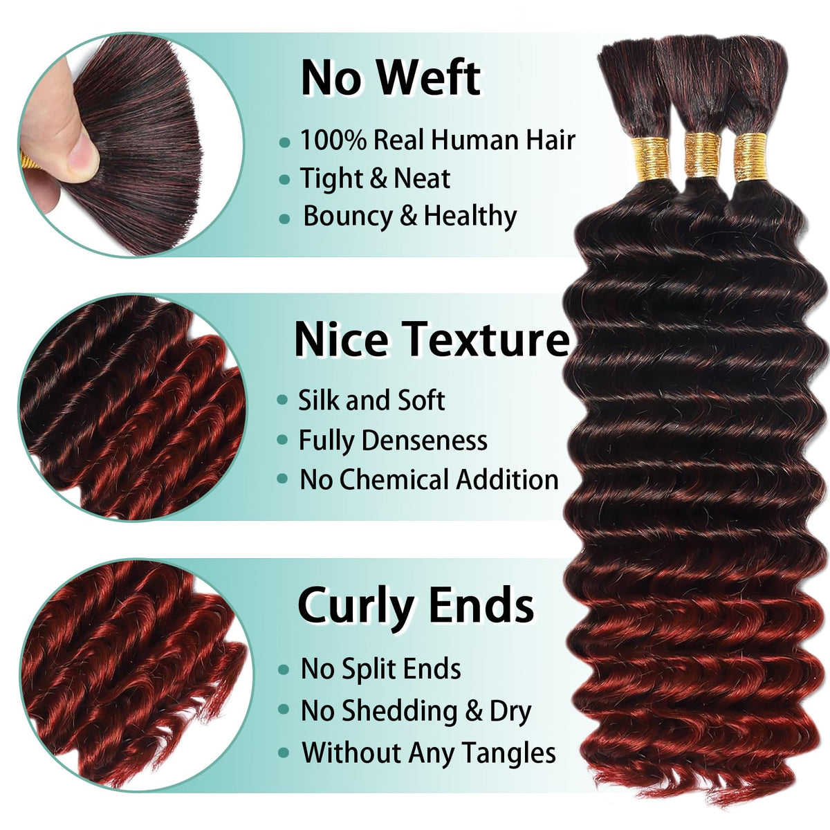 MOTFIN Cheveux Bouclés 24 Pouces de côté