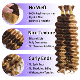 MOTFIN Cheveux Bouclés 24 Pouces, texture ondulée