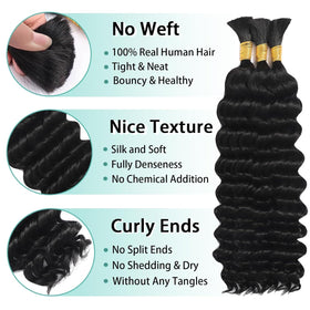 MOTFIN Cheveux Bouclés paquet avec 3 bundles