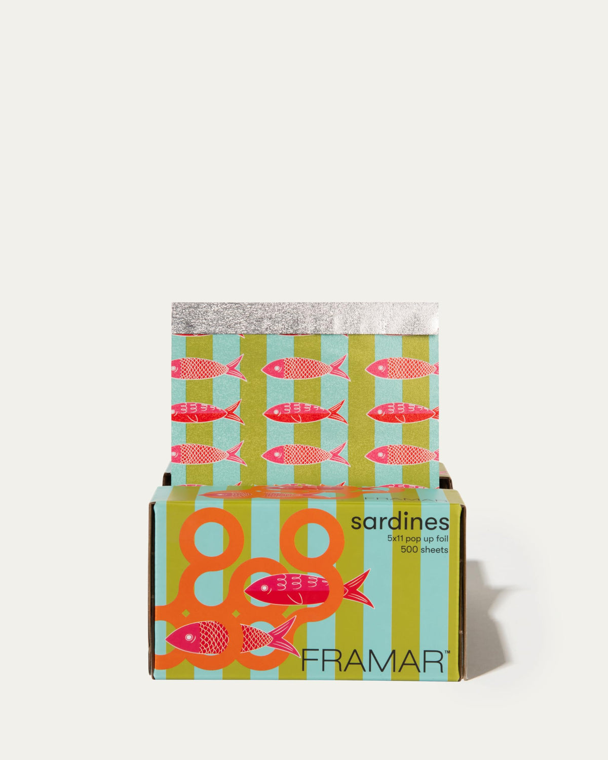 Motif coloré de sardine sur le foil de coloration FRAMAR