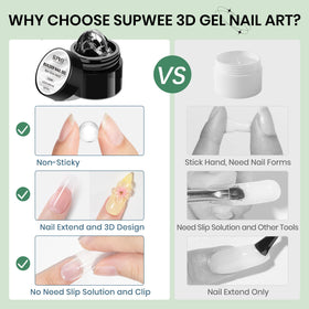 Moules en silicone pour nail art fournis avec le gel SUPWEE