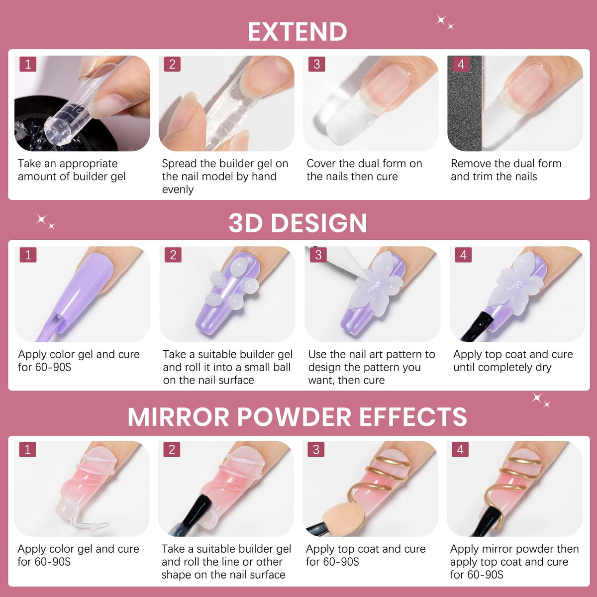 Moules et accessoires SUPWEE pour nail art, arrangement