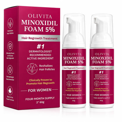 Mousse 5% Minoxidil OLIVITA pour femmes, vue de face