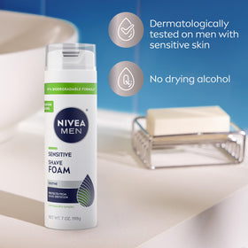 Mousse à raser NIVEA MEN Sensitive avec texture crémeuse
