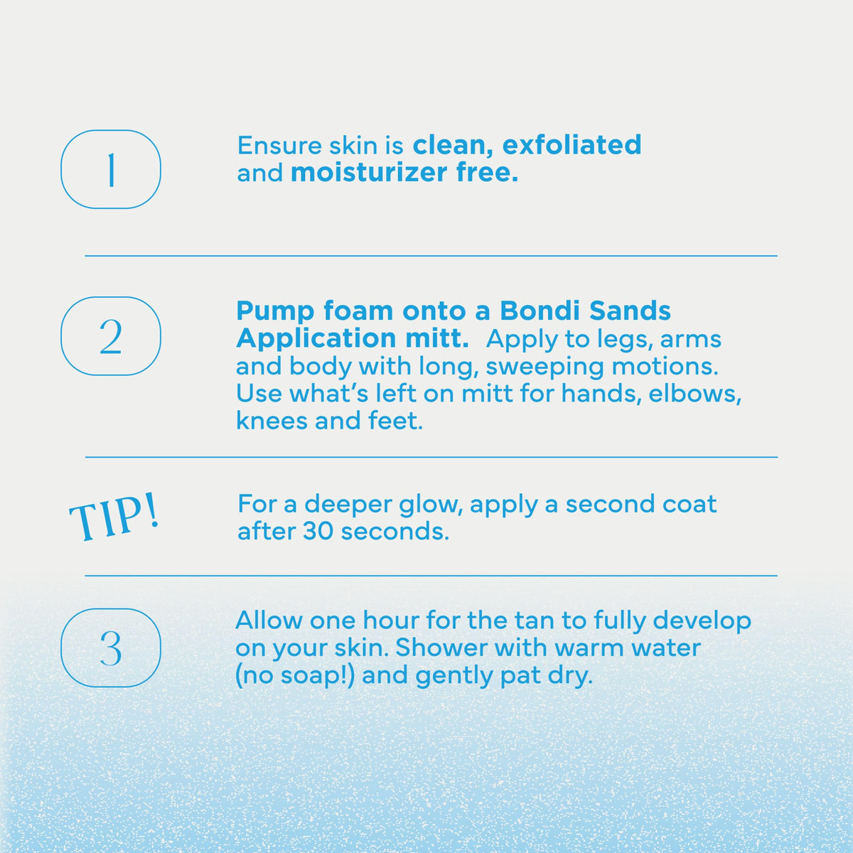 Mousse auto-bronzante Bondi Sands Ultra Express Ultra Foncé, en utilisation