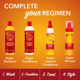 Mousse coiffante Creme of Nature en usage lors d'un coiffage