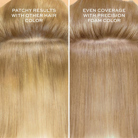Mousse de coloration blonde claire John Frieda en application