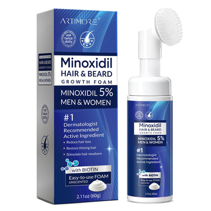Mousse de Minoxidil 5% Artimore vue avant avec flacon compact
