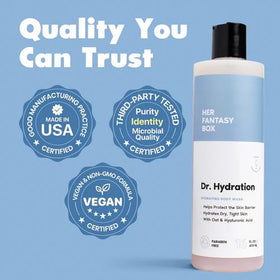 Mousse du Gel Douche Hydratant Her Fantasy Box sur une éponge