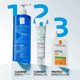 Mousse du gel nettoyant La Roche-Posay sur la peau