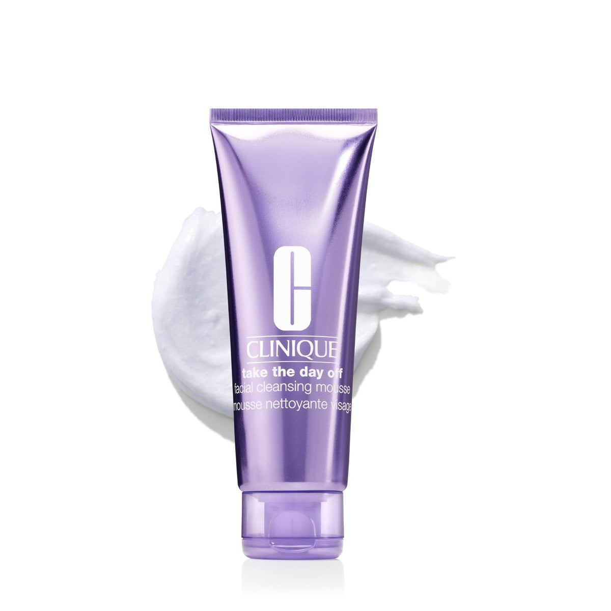 Mousse nettoyante Clinique 150g vue de face avec pompe