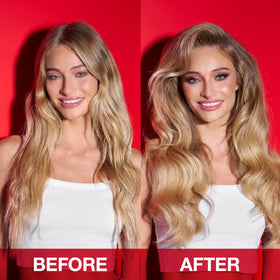 Mousse SexyHair Big Root Pump Plus en application sur des cheveux