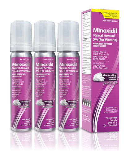 Mousse TARO Minoxidil 5% aérosol pour la repousse des cheveux, vue avant