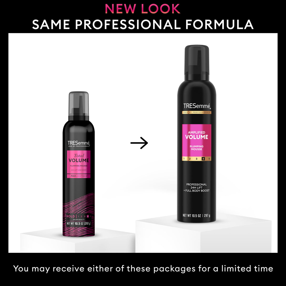 Mousse TRESemmé Volume Amplifié 300ml dans un cadre de salle de bain