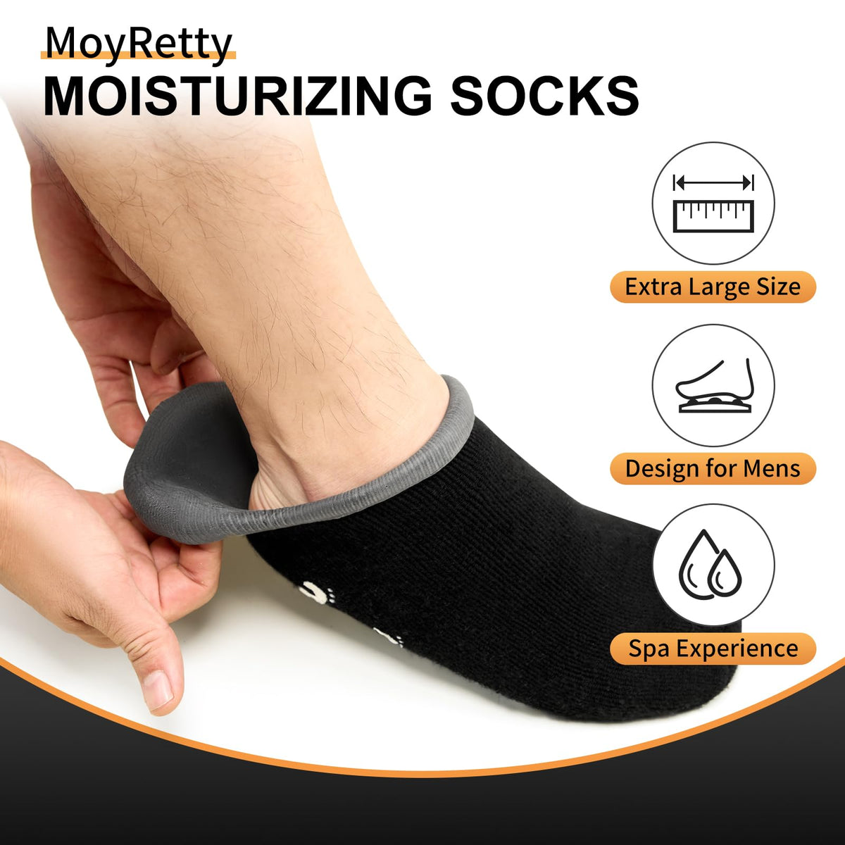 MoyRetty Chaussettes en Silicone pour Hommes, vue arrière