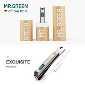 MR.GREEN coupe-ongles courbés sur une table de manucure