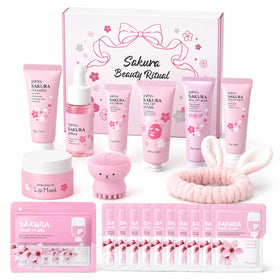MrCuvaryas Set de Soins Sakura vue de face avec tous les produits