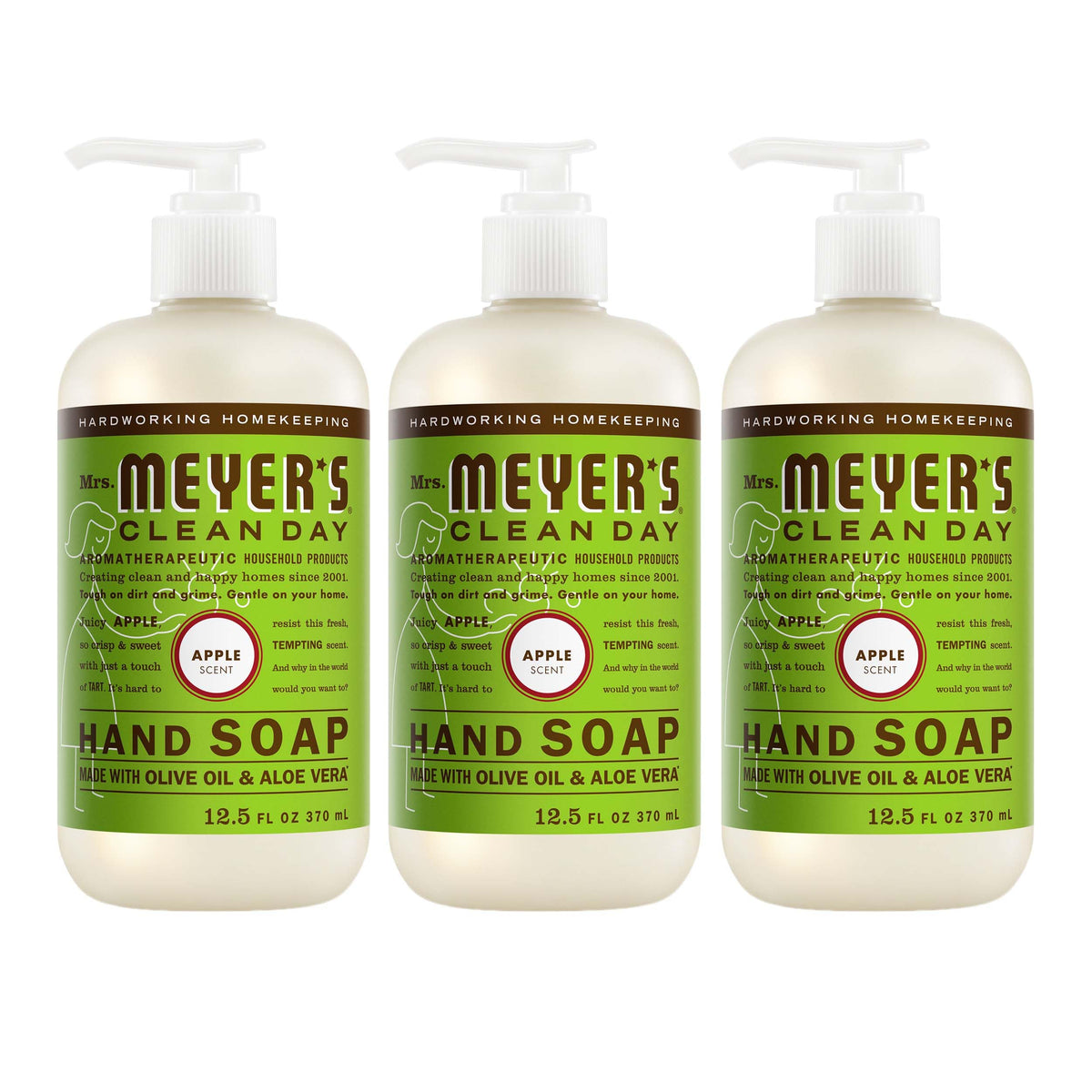 Mrs. MEYER'S savon liquide mains pomme 12,5 fl oz pack de 3