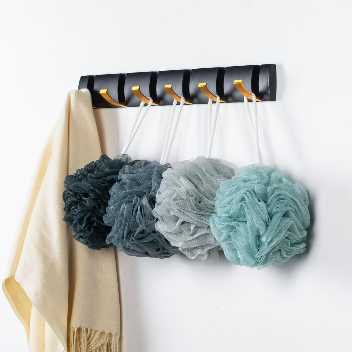 MTDLYICE Éponge Loofah XXL 100g bleu gris avec mousse