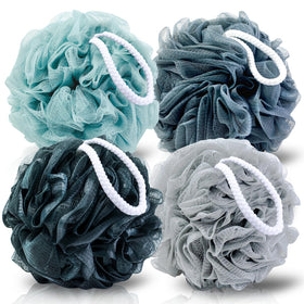MTDLYICE Éponge Loofah XXL 100g bleu gris vue de face