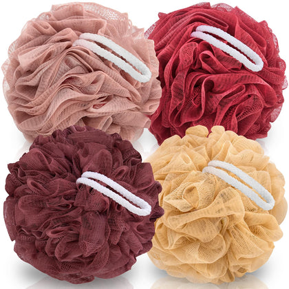 MTDLYICE Éponge Loofah XXL rouge cerise vue de face