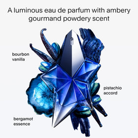 Mugler Angel Stellar parfum en action, vaporisation à hauteur de poitrine