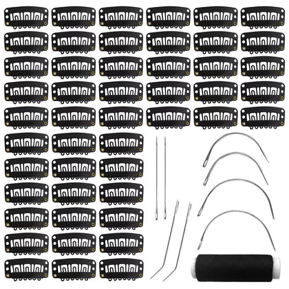 MUIIGOOD clips U pour cheveux, ensemble de 50 pièces en noir