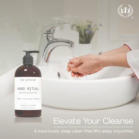 Muse Apothecary Rituel des Mains savon avec étiquettes et packaging