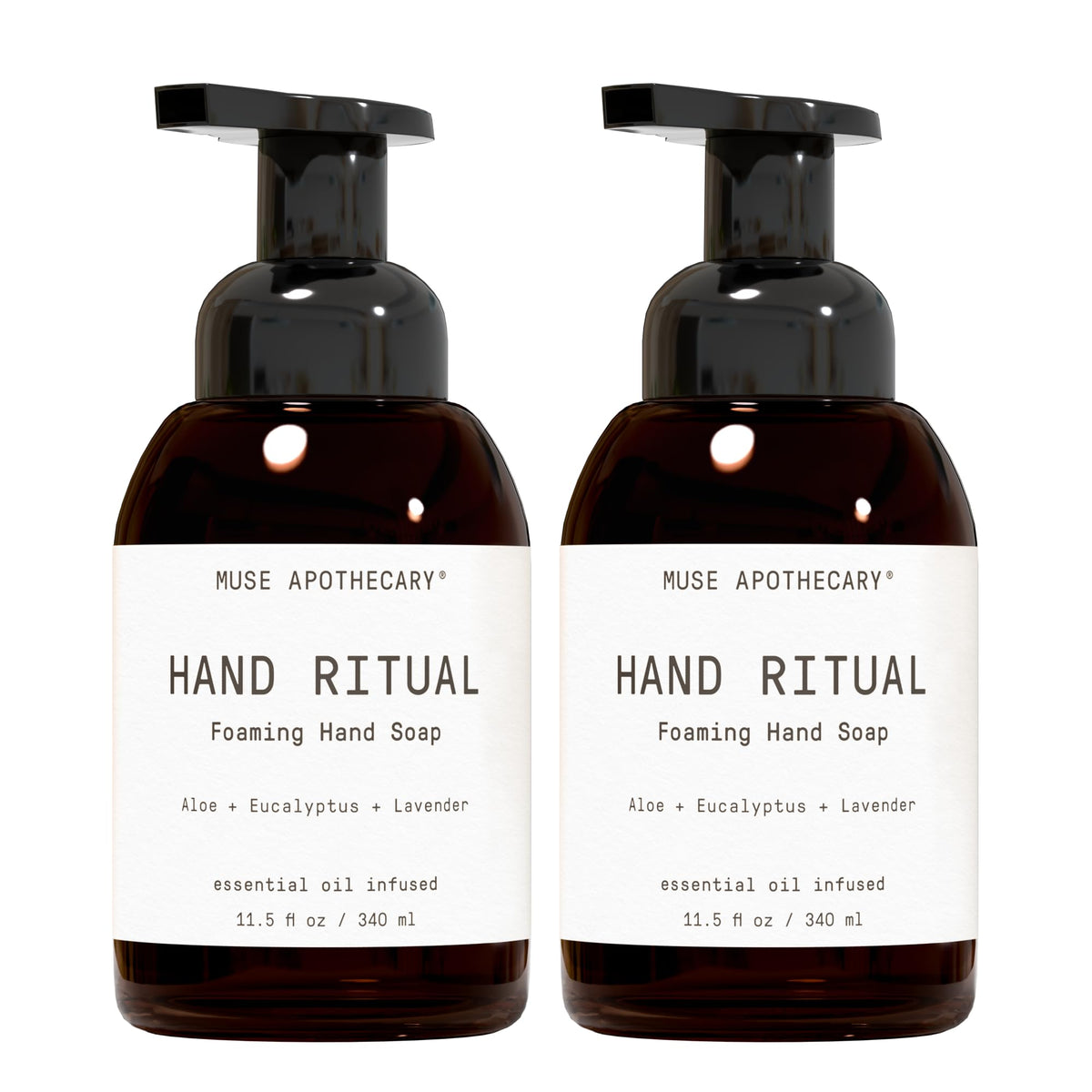 Muse Apothecary Rituel des Mains savon moussant avant avec étiquettes