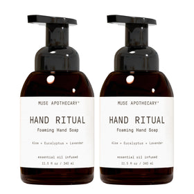 Muse Apothecary Rituel des Mains savon moussant avant avec étiquettes