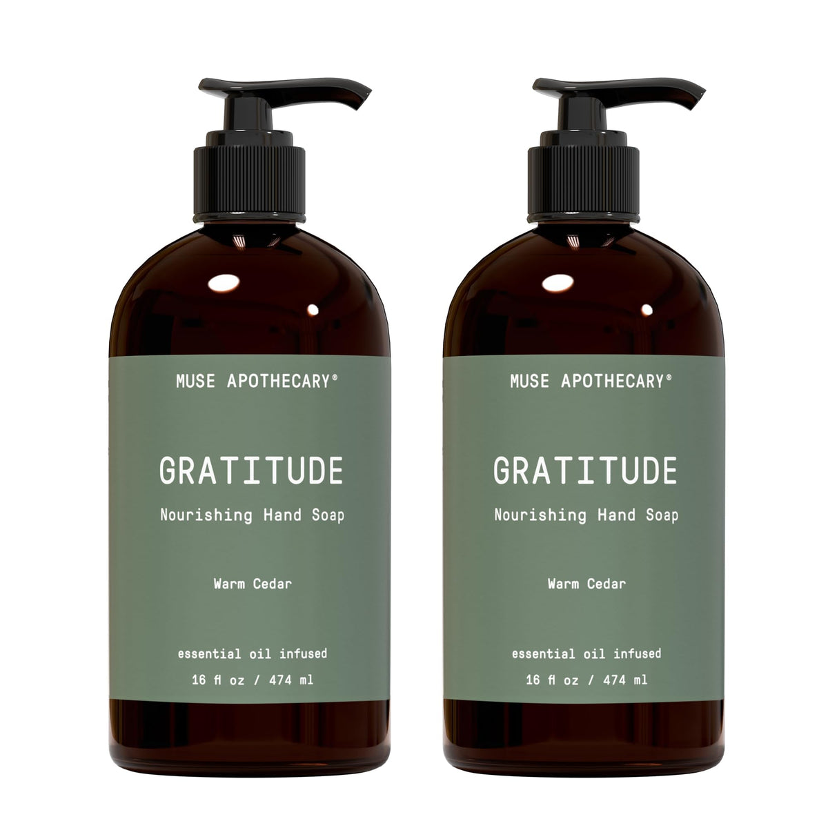 Muse Apothecary Rituel Mains savon cèdre chaud 16 oz vue avant
