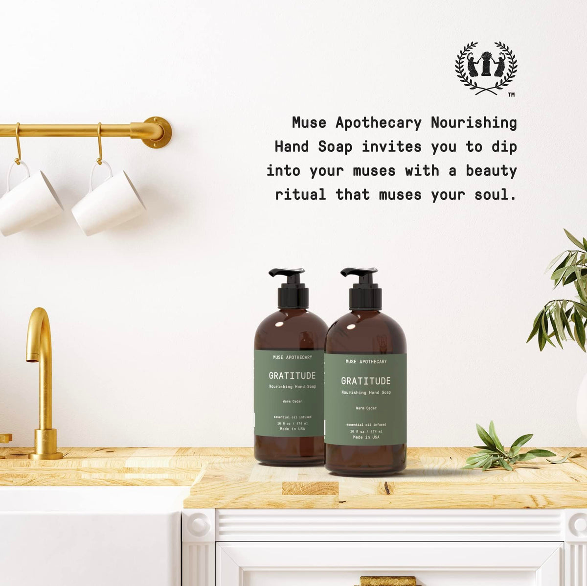 Muse Apothecary Rituel Mains savon cèdre chaud texture mousse