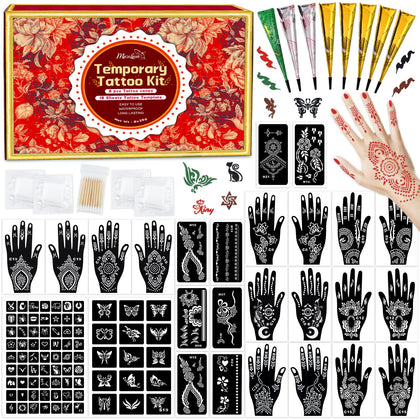 MuseLuxe Kit de Tatouages Temporaires avec 102 modèles et 8 encres