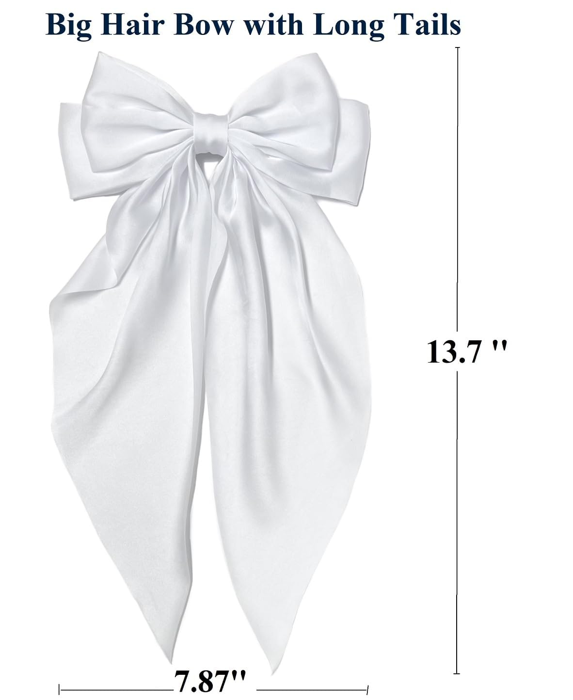 Nœud en satin rose de TERSE pour cheveux, gros modèle