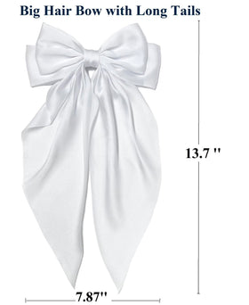 Nœud en satin rose de TERSE pour cheveux, gros modèle