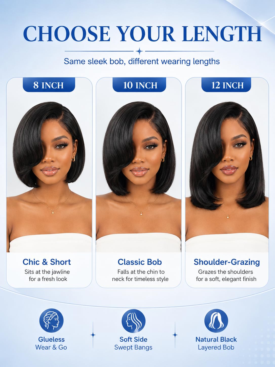Nadula perruque bob courte portée, affichant un look naturel