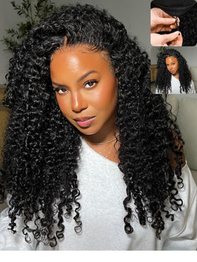 Nadula Perruque Curly 18 pouces vue arrière avec texture naturelle