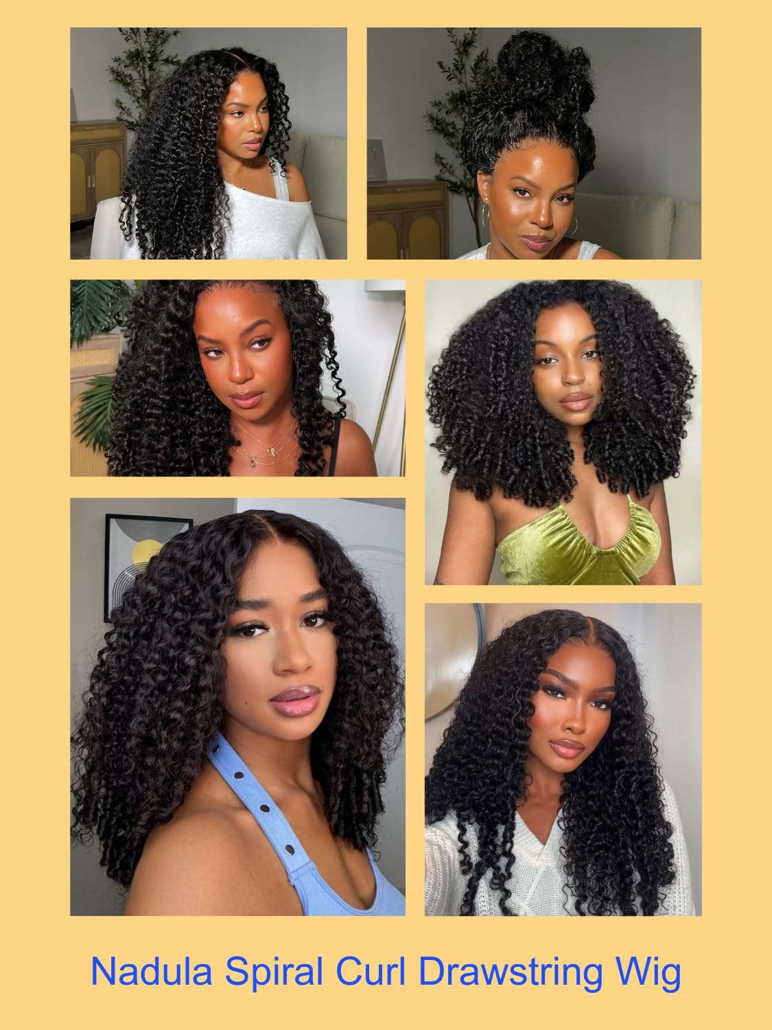 Nadula Perruque Curly avec texture birmane vue de près