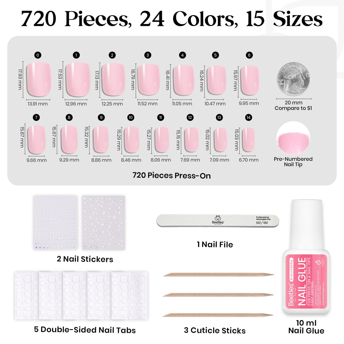 Nail file inclus dans le kit d'ongles pressés Funfetti
