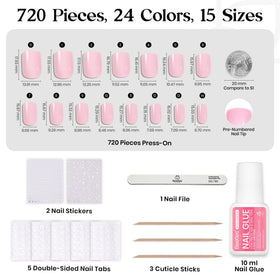 Nail file inclus dans le kit d'ongles pressés Funfetti